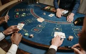Live casino dealer tables with multi-camera studio setup